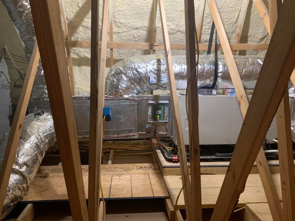 Killian's Heat & Air ductwork and air handler installation in an Arkansas home