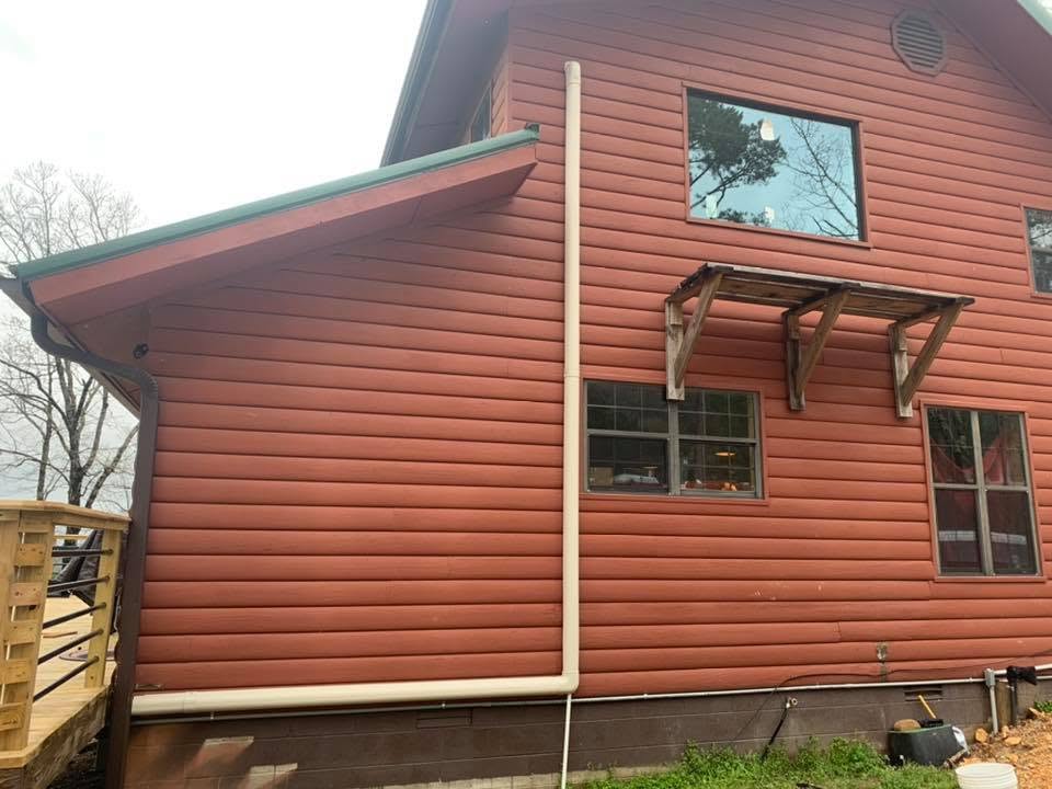 Rural Arkansas cabin with HVAC line set installed