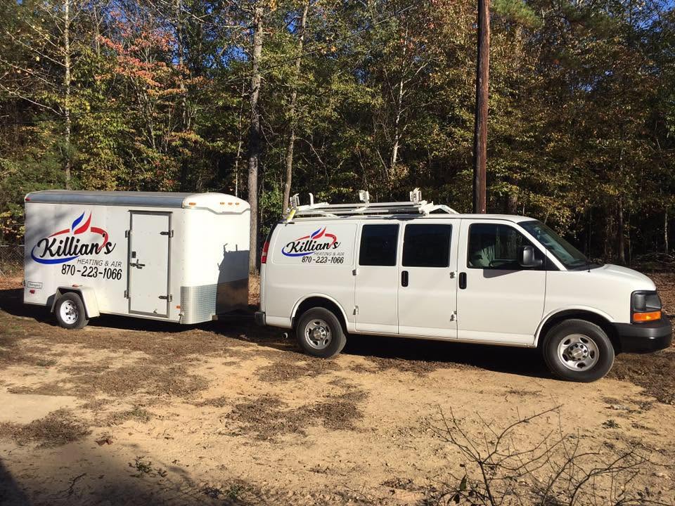 Killian's Heat & Air service van and trailer