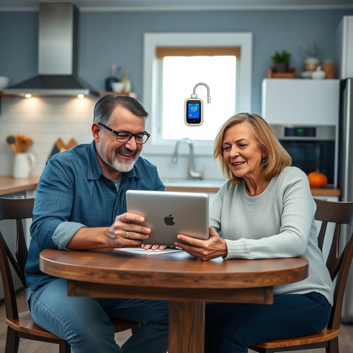 Homeowners reviewing HVAC upgrade options at home